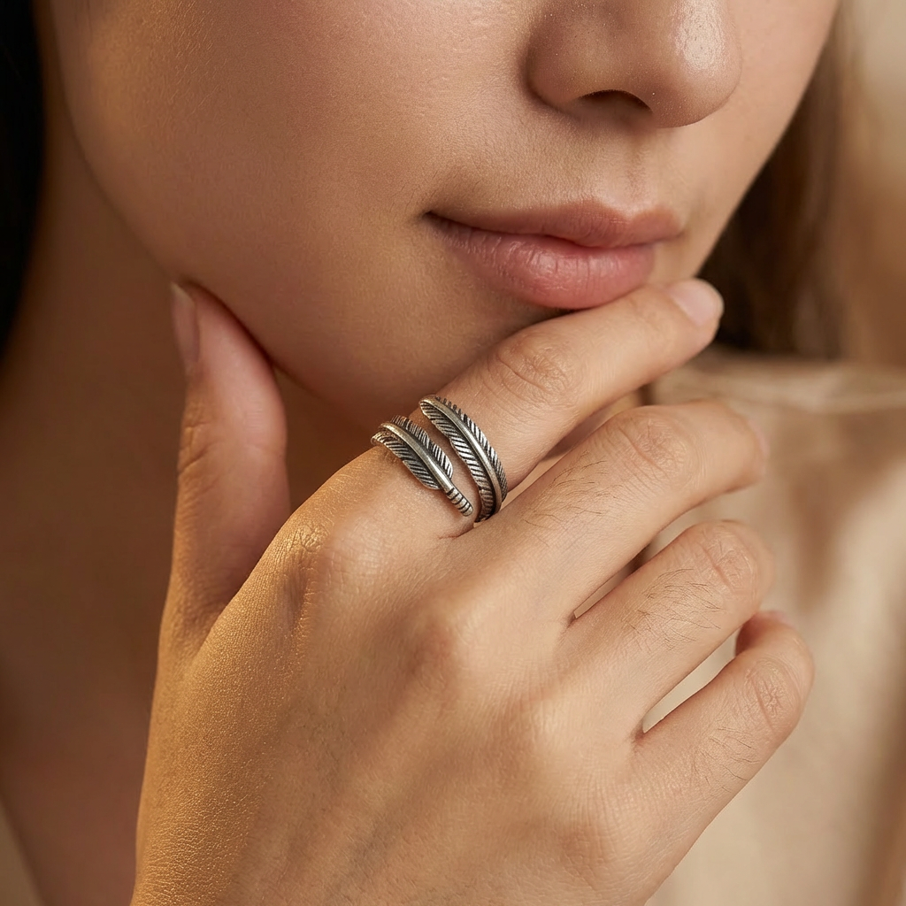 Feather From An Angel - Adjustable Memorial Ring