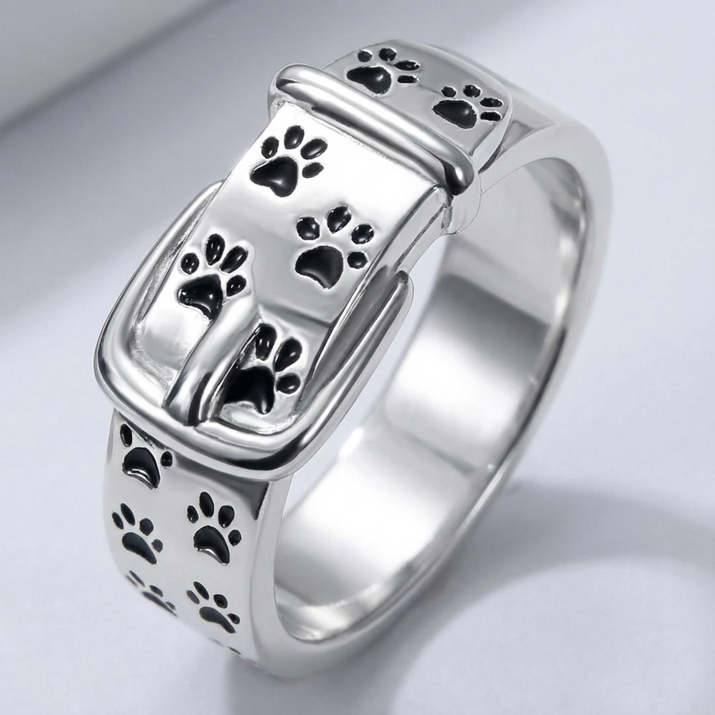 Cute and Stylish Dog-Inspired Collar Ring