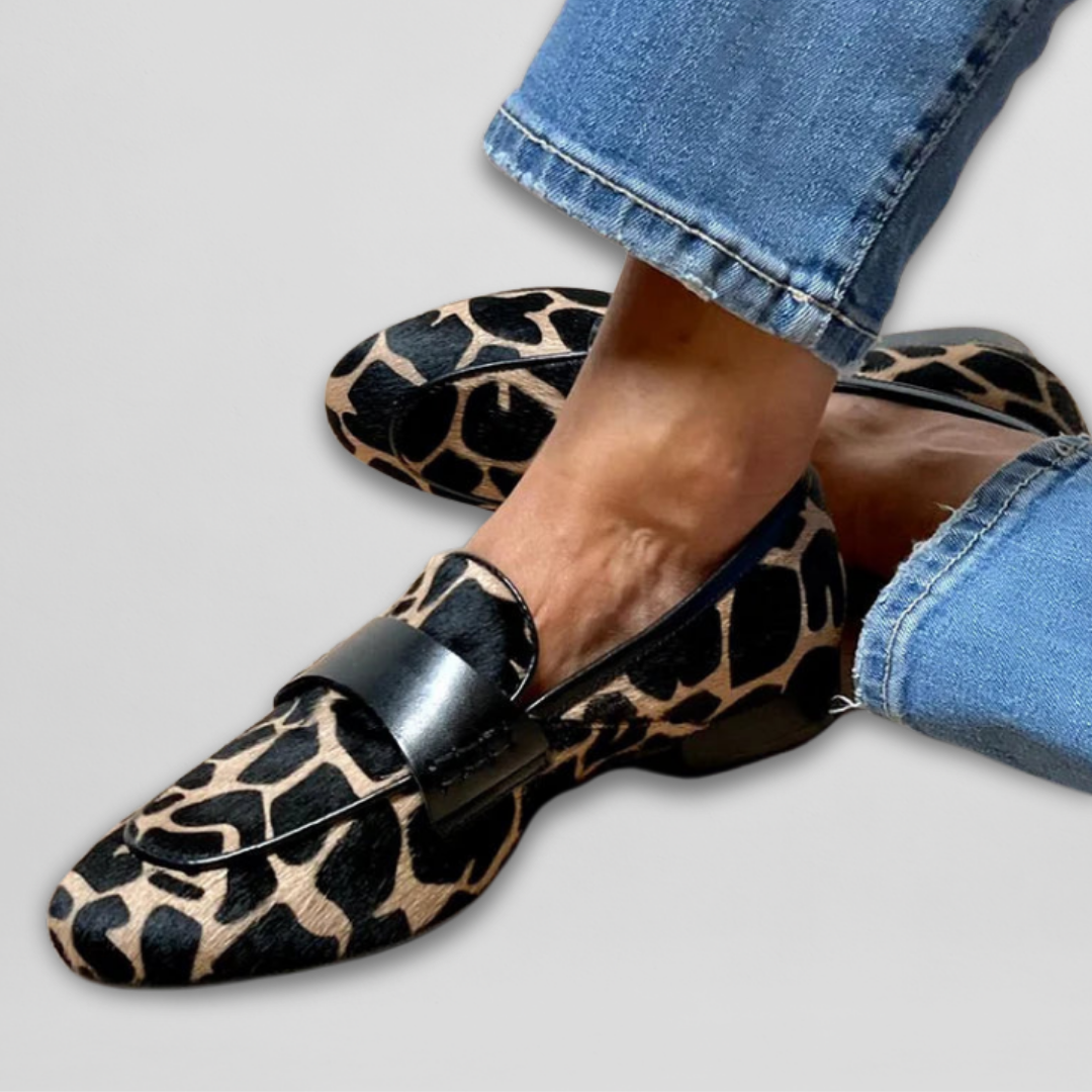 Katie | Orthopedic Leopard Print Loafers