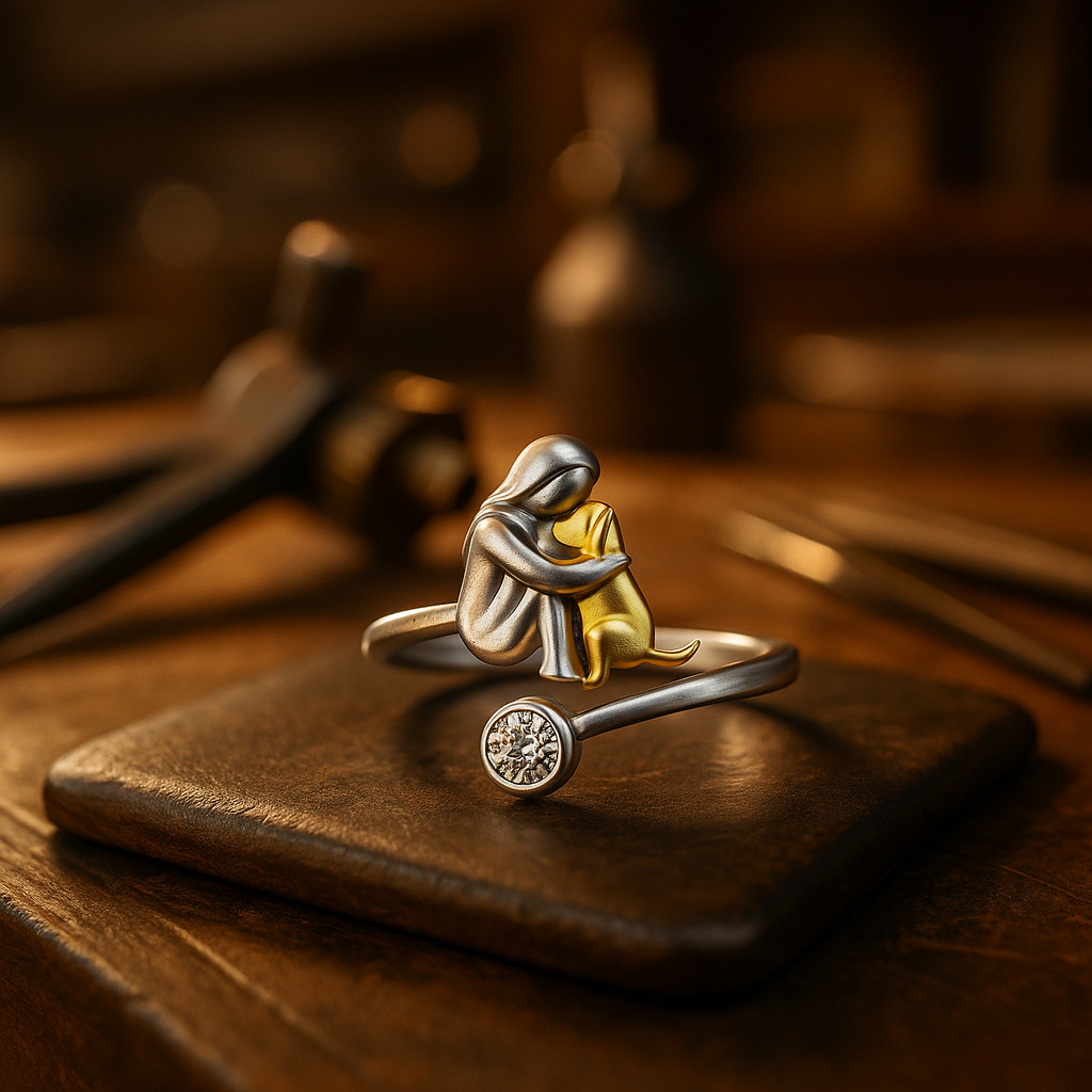 Forever in Your Heart" Dog Hug Adjustable Ring