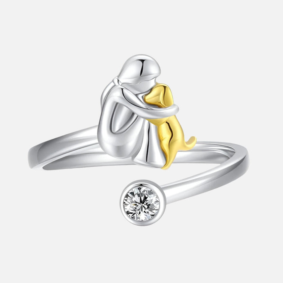 Forever in Your Heart" Dog Hug Adjustable Ring